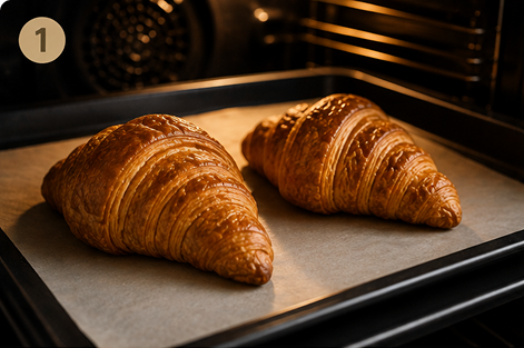 Passo 1 — scalda i croissant