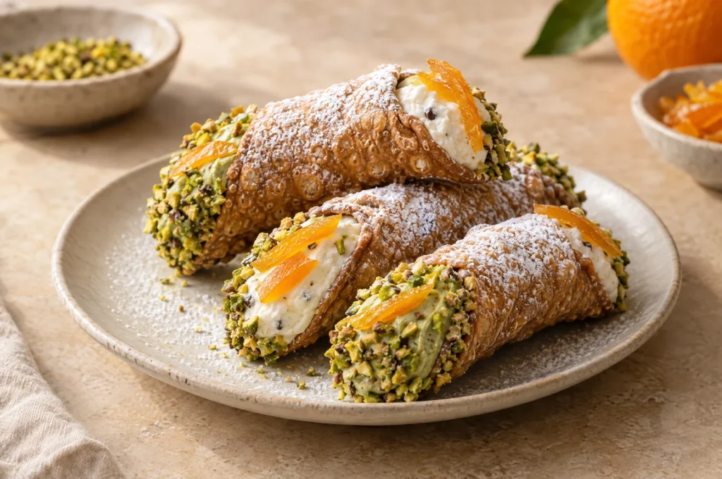 Pistachio & Ricotta Cannoli