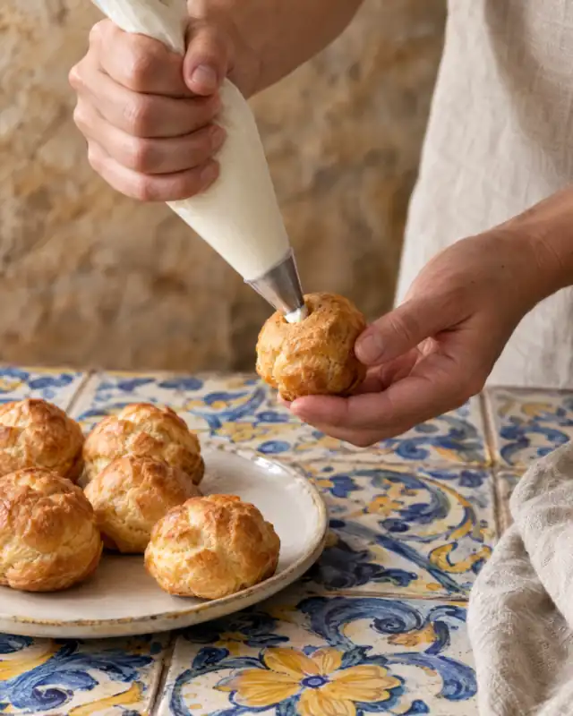 Farcire un bignè con la panna montata